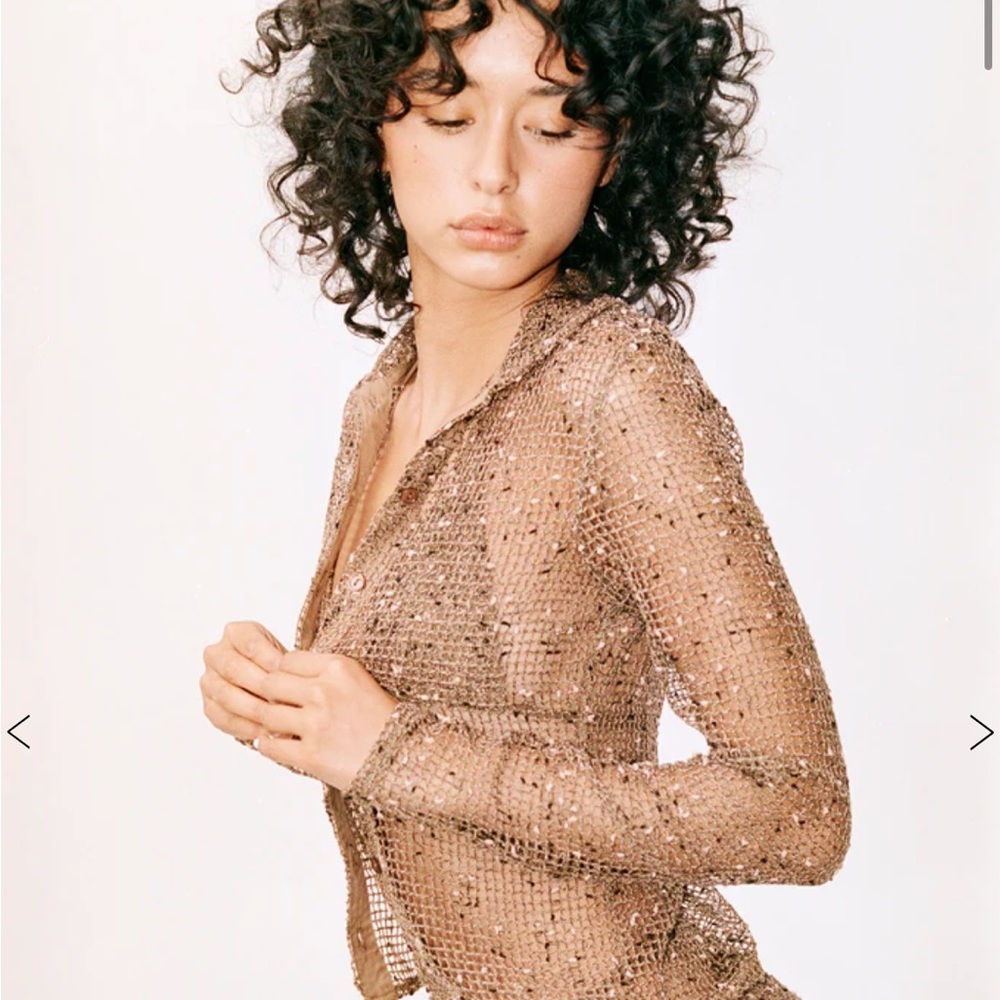 With Jéan Eva Top Brown Knit Size L